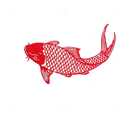剪纸红鲤鱼