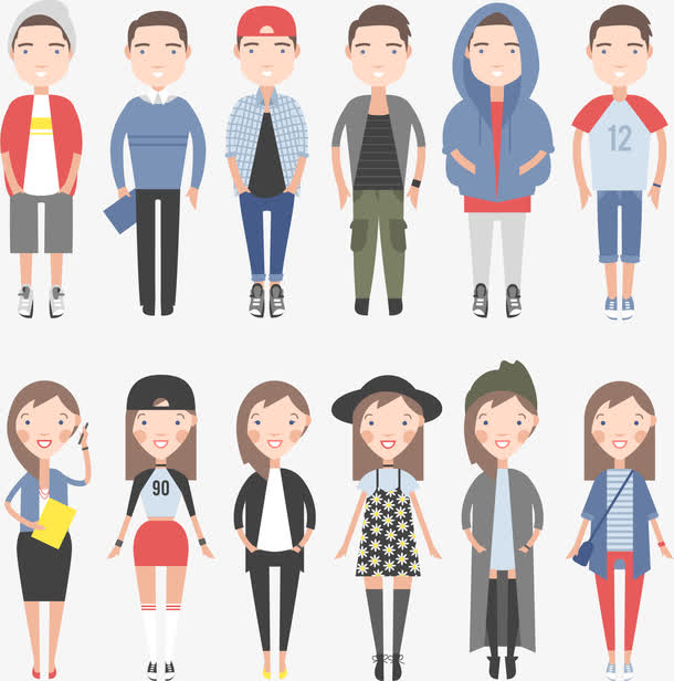 矢量卡通人物素材免费下载_觅元素