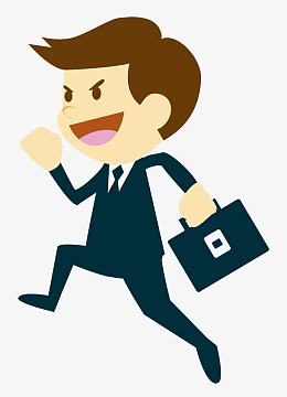 奔跑商务白领男人卡通