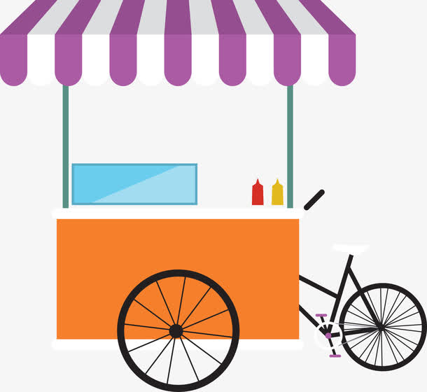 卡通早餐食物车图