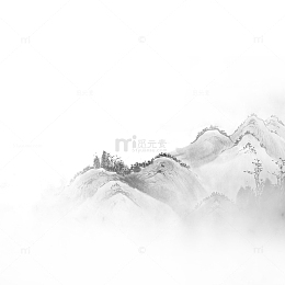 清明节水墨风山水背景元素