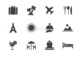 卡通旅游飞机图标