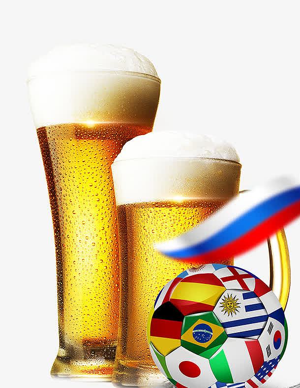 啤酒足球激情世界杯免抠图