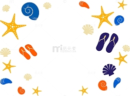 卡通沙滩元素图案