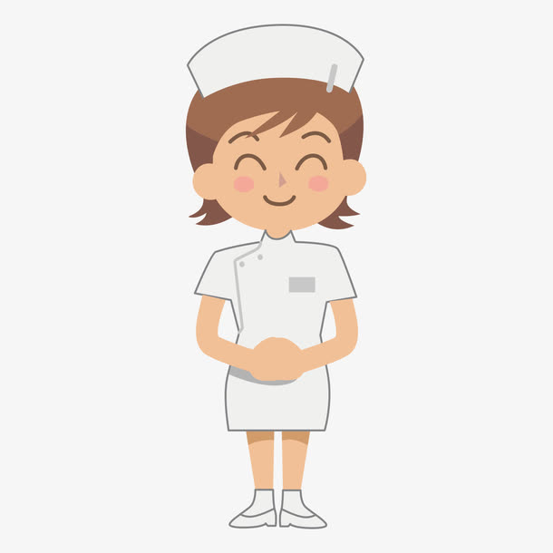 手绘女护士开心表情矢量
