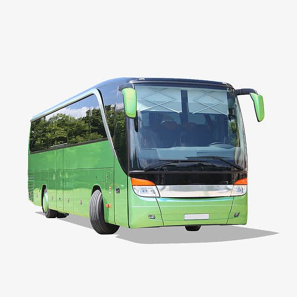 绿色旅游大巴车公交巴士PNG