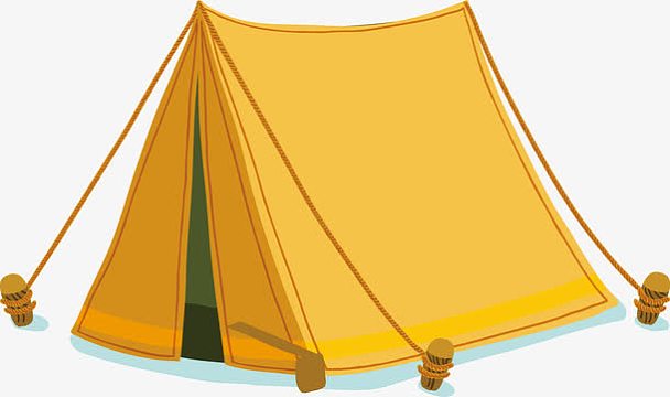 手绘矢量野营帐篷素材