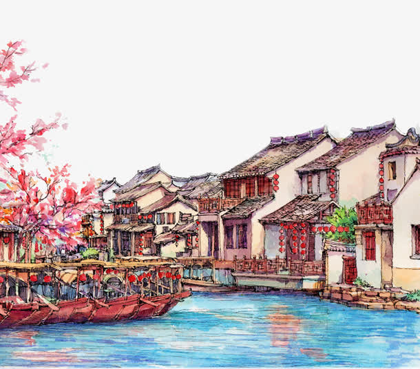 中国风乌镇旅游宣传