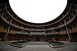 中国客家围龙屋建筑PNG