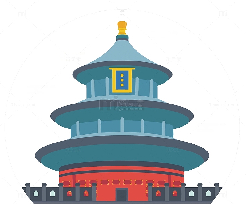 矢量卡通北京天坛