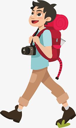 家pngpng帅气的导游pngpng游客观光拍照pngpng卡通提箱子的男游客矢量