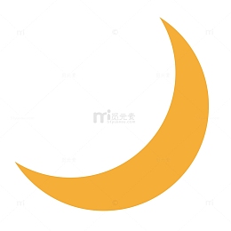 夏天海边夜晚月牙矢量素材