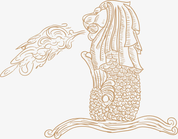 新加坡狮头鱼身像景点素材免费下载_觅元素