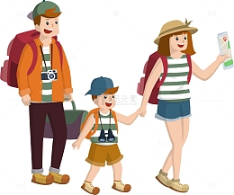 国际家庭日旅游的一家人