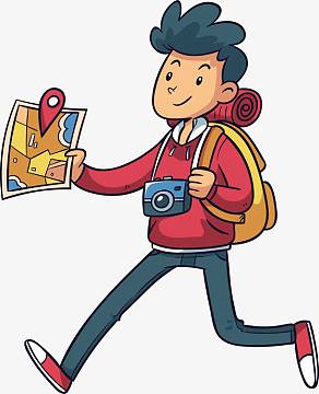 aipng卡通自驾游插画设计aipng手绘卡通高挑女人拉着行李箱元素png 