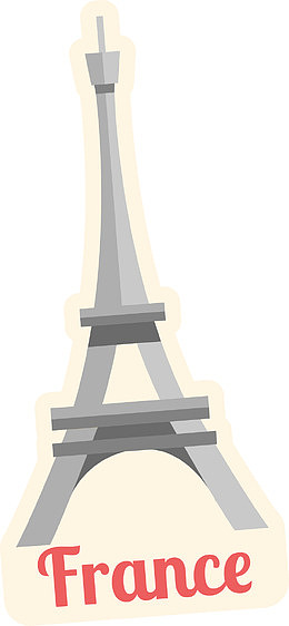 灰色巴黎铁塔贴纸