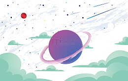 梦幻自然星空矢量素材