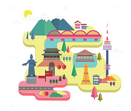 扁平风中国古人石像