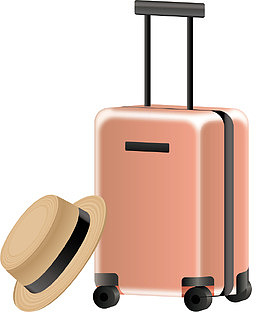 留学旅行创意旅行箱图标矢量素材