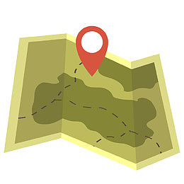 度假旅游景点元素旅游地图明信片