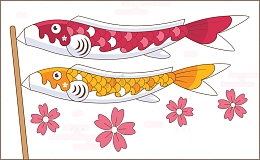日式风格鲤鱼海报