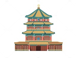 中国古代建筑插画