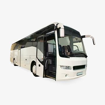 白色旅游长途巴士汽车png素材