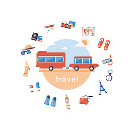 旅行标签设计矢量图