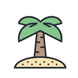 户外旅游度假矢量图标