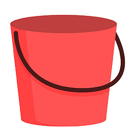 度假旅游景点元素水桶明信片矢量