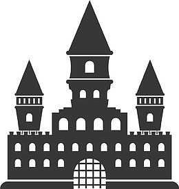 童话城堡黑色矢量
