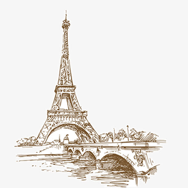 现代建筑线描房屋建筑的png免