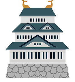 典型日本建筑卡通装饰元素