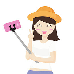 创意世界旅游日自拍女子矢量