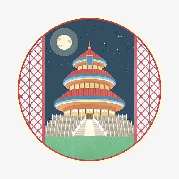 中国北京天坛插画