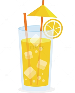 卡通清凉夏日饮料杯矢量素材