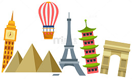 旅行旅游建筑贴纸