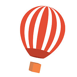 度假旅游氢气球元素明信片矢量素