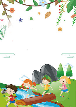 春季迎春踏青主题边框