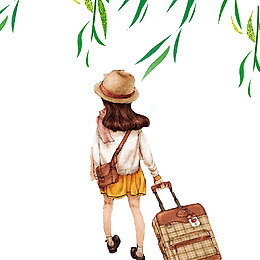 清新春季旅游图案素材