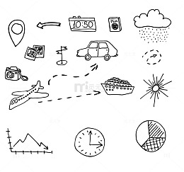 元素在旅游黑板