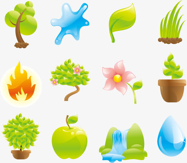 卡通清新自然图标素材免费下载_觅元素