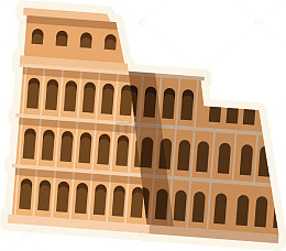 卡通景点建筑贴纸