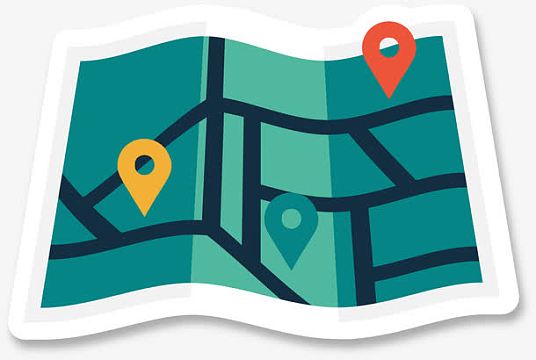 卡通地图贴纸免抠素材