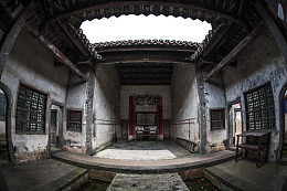 客家围龙屋天井PNG