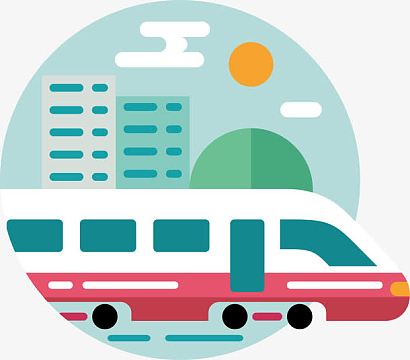 矢量旅游卡通高铁