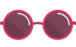 卡通夏日休闲粉色太阳镜矢量素材