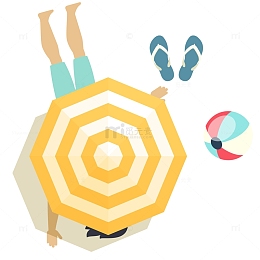 海边度假的人矢量插画