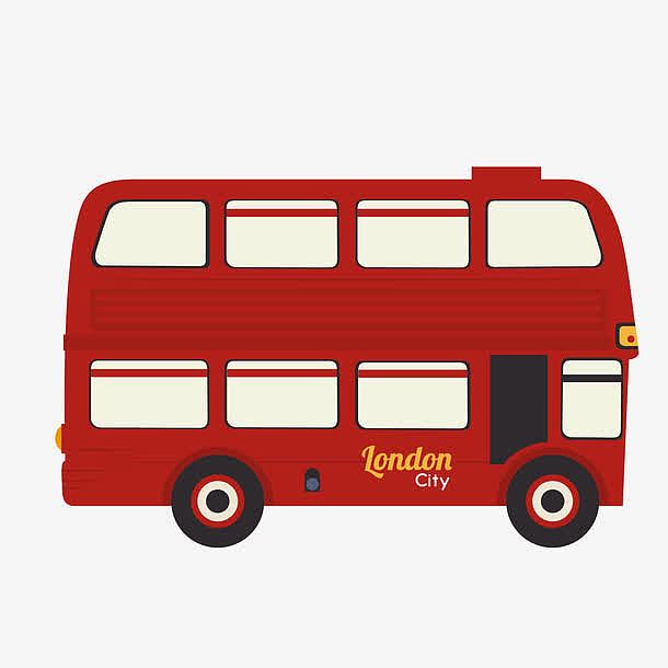 红色伦敦双层巴士矢量