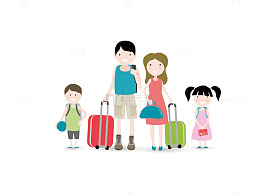 卡通手绘旅游人物插画免抠